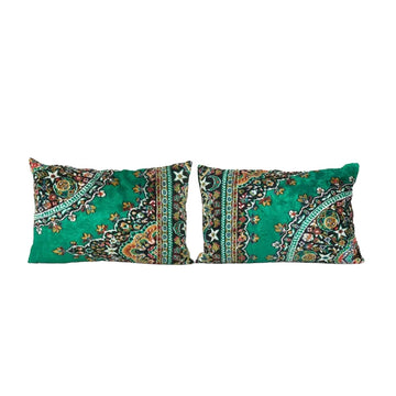 Green Velvet Cushion, Designer Lumbar | 16