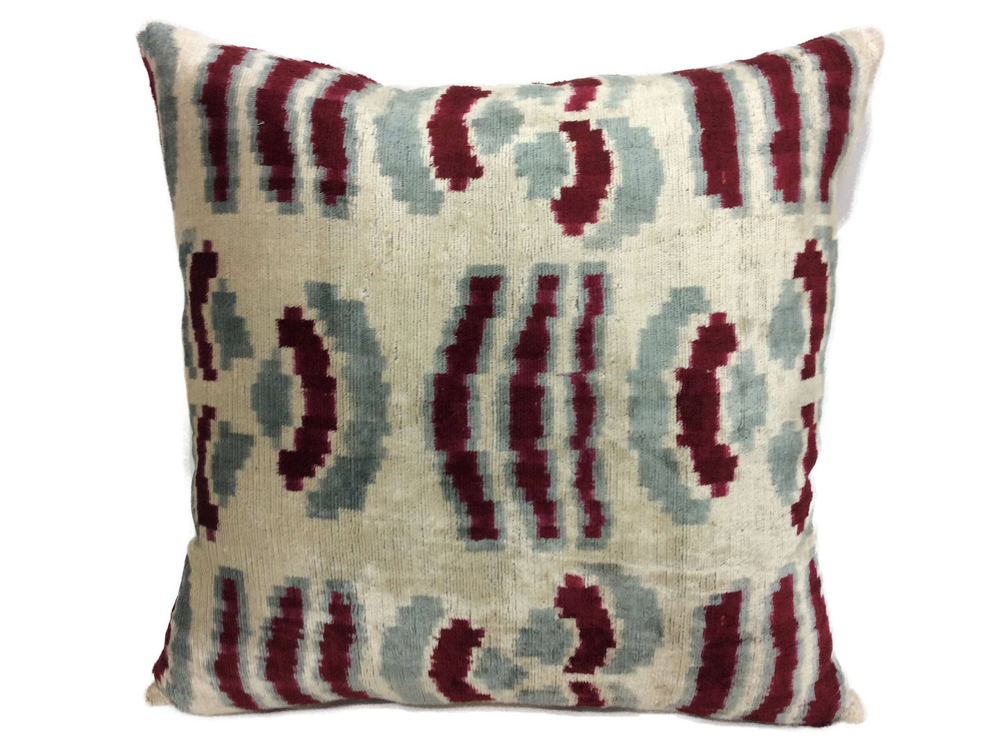 FALU RED- IKAT SILK/VELVET PILLOWCASE | 20" x 20"
