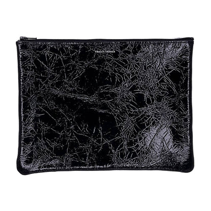 Large Zip Pouch: Foil Black