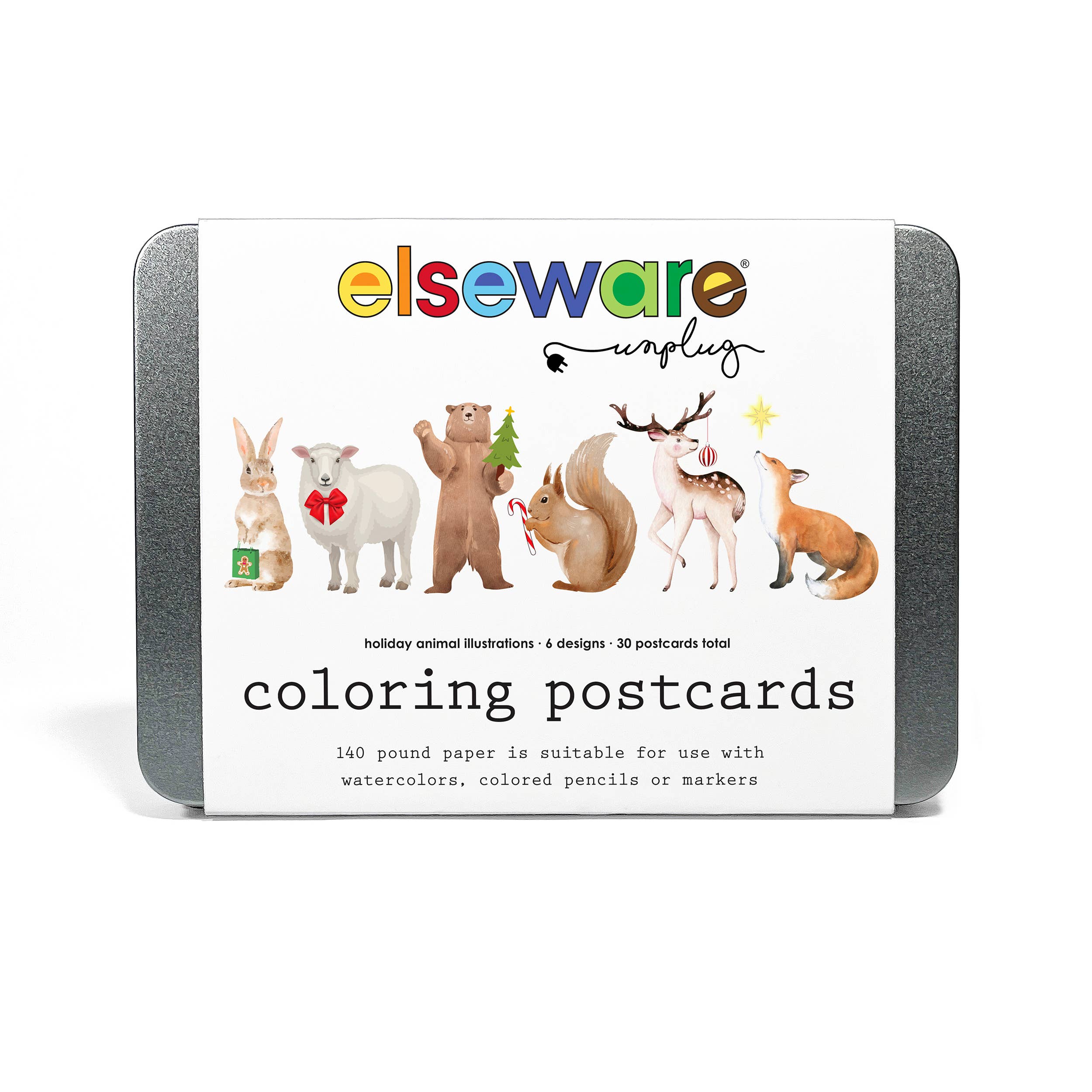 Coloring Postcards w/ 6 Winter Animal Designs (30cards) - elsewhere ...