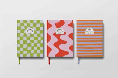 Lined Notebook (A5) - Red Ripple