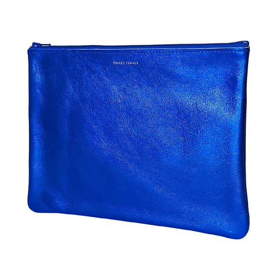 Large Zip Pouch: Hologram Cobalt