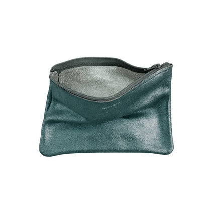 Medium Zip Pouch: Foil Black