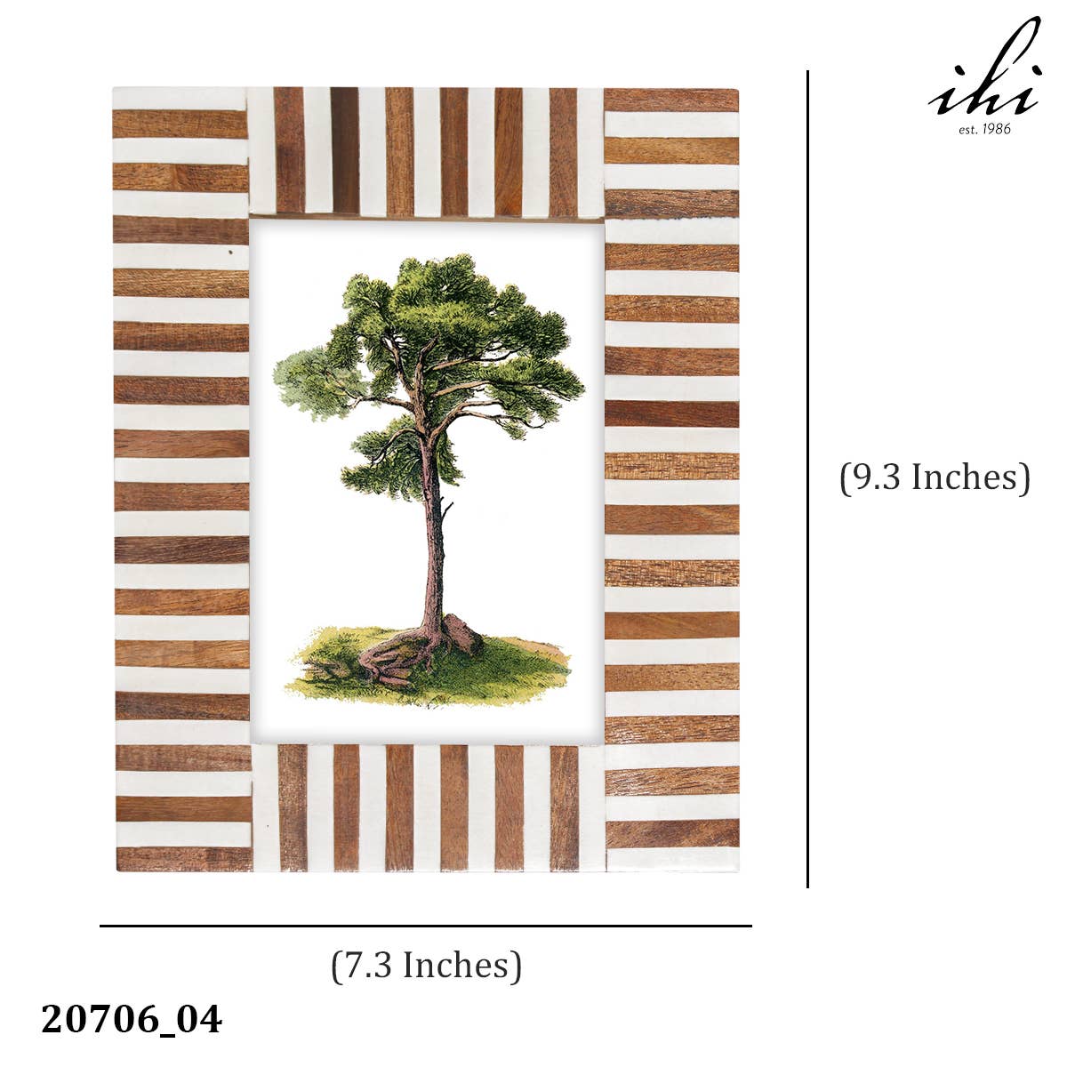 Ebony & Ivory Striped Wood Frame, 5x7
