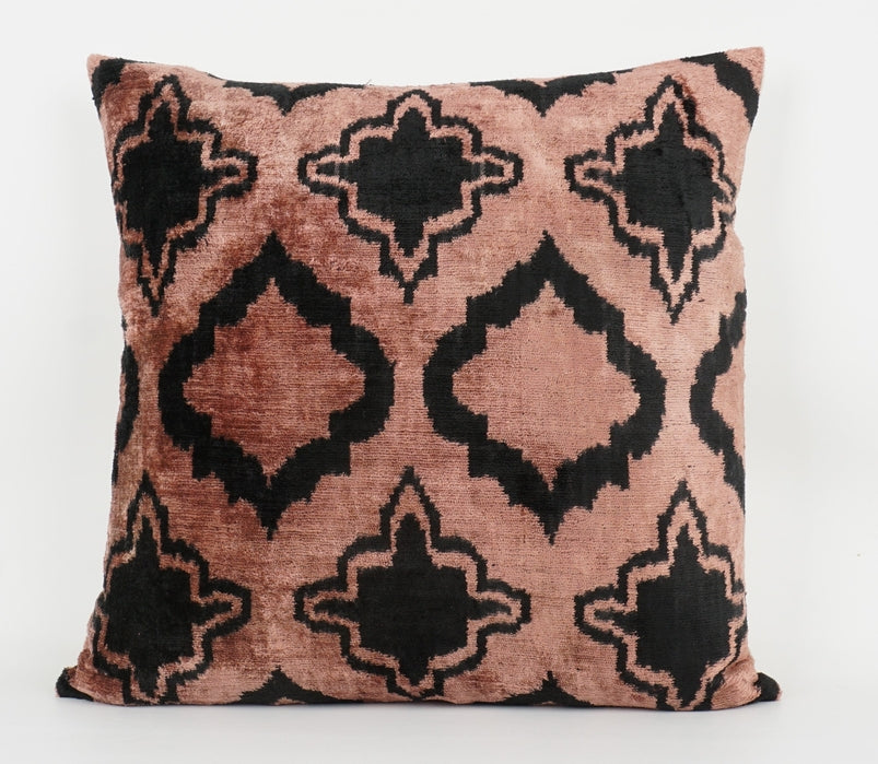 Handmade Ikat Silk/Velvet Pillow | 20" x 20"