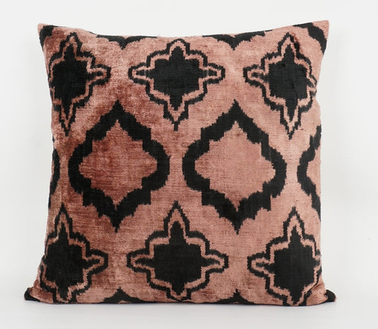 Handmade Ikat Silk/Velvet Pillow | 20" x 20"