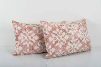 Silk Ikat Velvet Lumbar Pillow | 16" x 24"