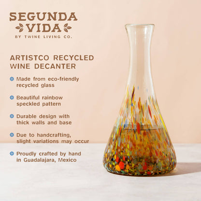 Segunda Vida Artistico Recycled Glass Wine Decanter