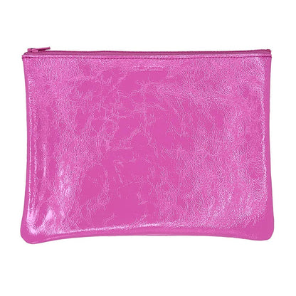 Large Zip Pouch: Candy Patent Turquoise