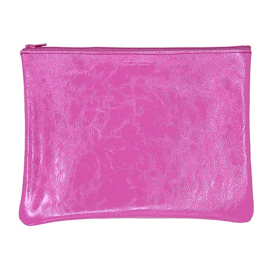 Large Zip Pouch: Candy Patent Nude