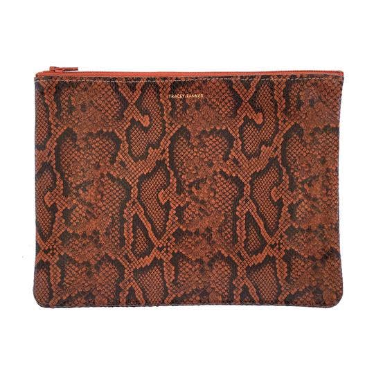 Large Zip Pouch: Sparkle Evergreen/Smoke