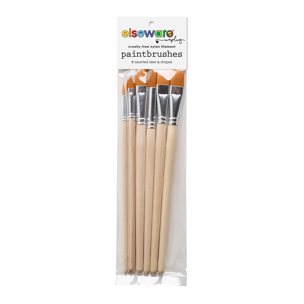 Paintbrush Set - Nylon Filament in Clear Bag - 8 Assorted Elsewhere