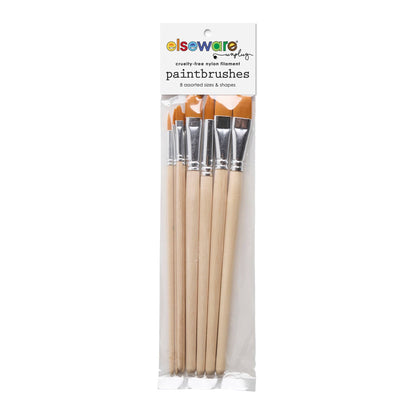 Paintbrush Set - Nylon Filament in Clear Bag - 8 Assorted Elsewhere