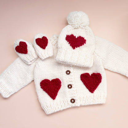 Heart Cardigan, Red Baby Kid Apparel Sweater Valentine Gift: S; 12-24M