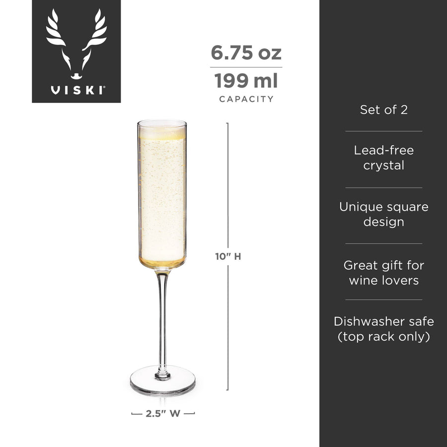 Viski | Laurel Crystal Champagne Flute