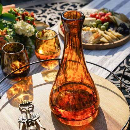 Segunda Vida Tortuga Hand Blown Recycled Glass Wine Decanter
