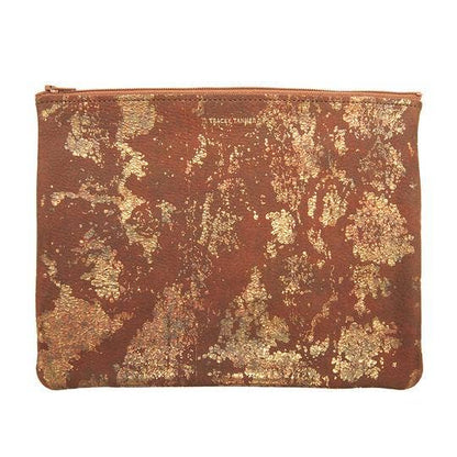 TRACEY TANNER | Large Zip Pouch -  Metallic Distress Navy/Black