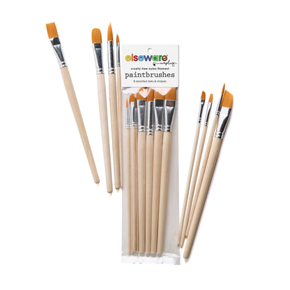 Paintbrush Set - Nylon Filament in Clear Bag - 8 Assorted Elsewhere
