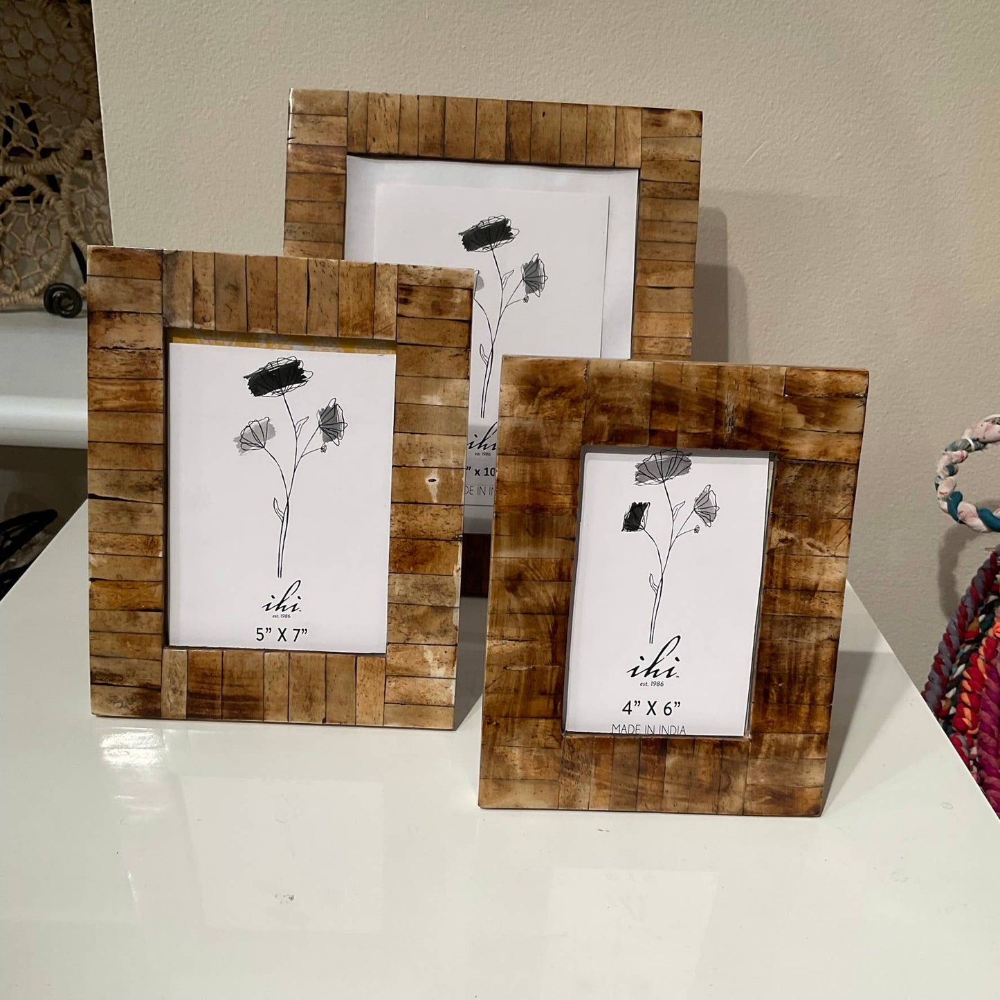 Antique Bone Block Frame, 4x6