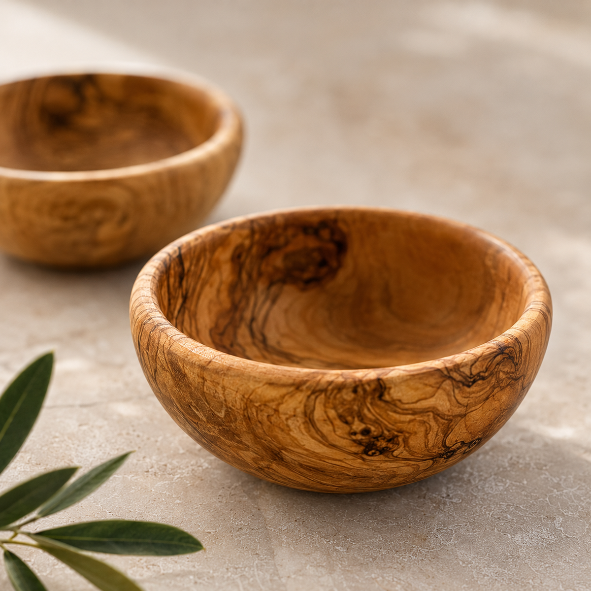 Small Olive Wood Snack Bowl: 5.5"