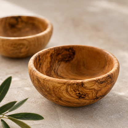 Small Olive Wood Snack Bowl: 5.5"