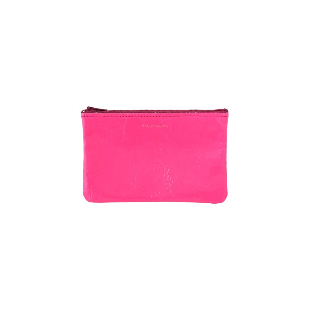 TRACEY TANNER | Small Zip Pouch - Distress Metallic Navy/Black