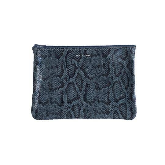 Medium Zip Pouch: Foil Black