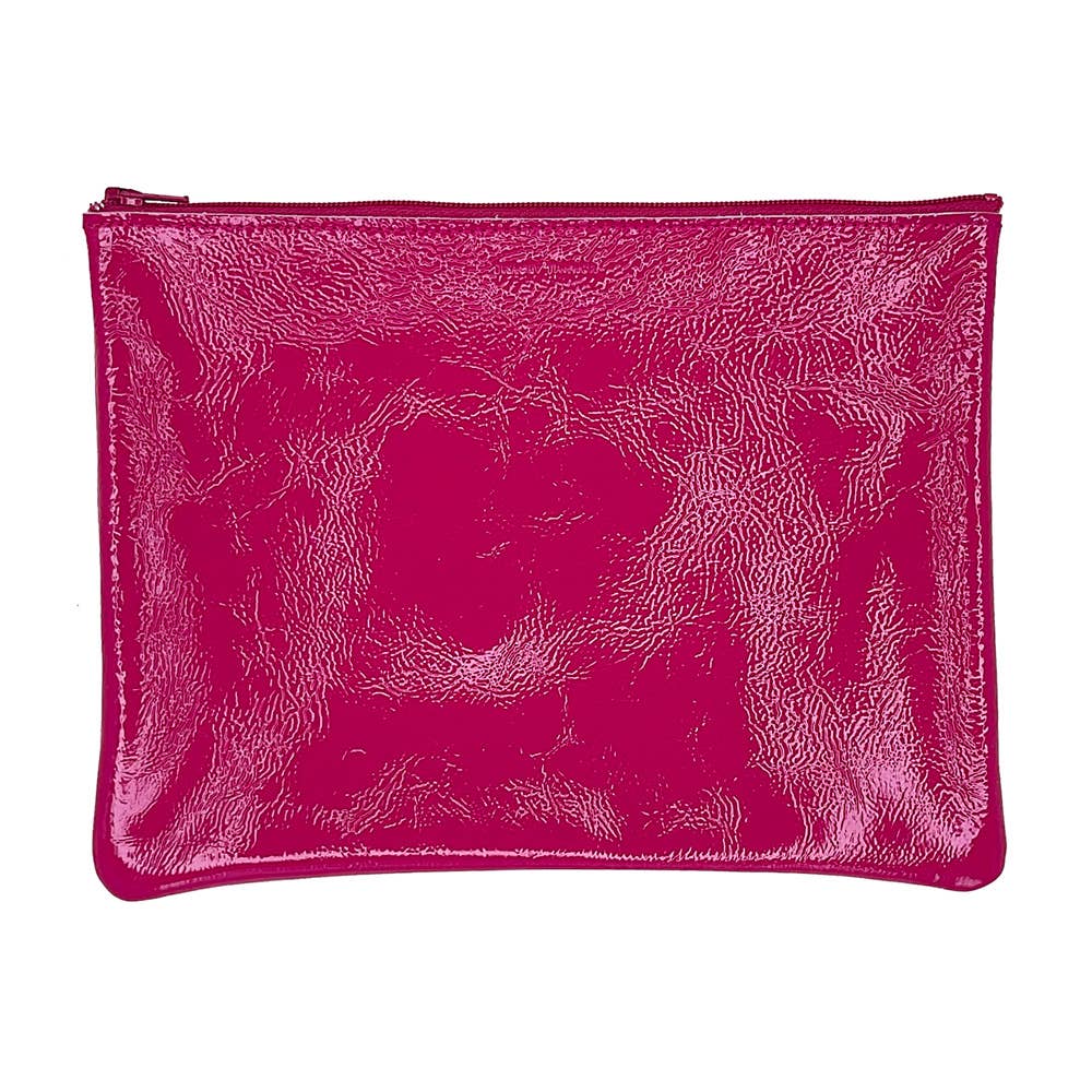 Large Zip Pouch: Candy Patent Turquoise