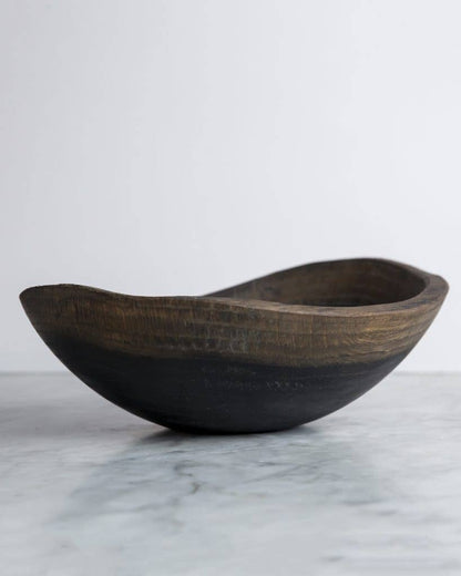 15" EBONIZED OAK OVAL BOWL