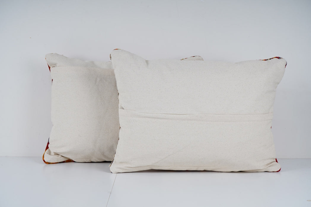 Striped Anatolian Kilim Pillow Cover Pair – Turkish