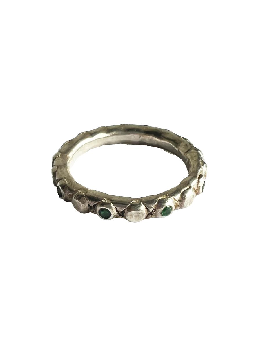 SONJA FRIES| Ring Rivet Sterling Silver Swarovski Crystal