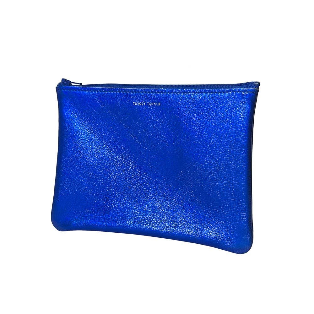 Medium Zip Pouch: Candy Patent Turquoise