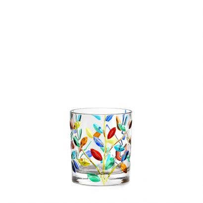 Tree of Life Whiskey Rocks Glass - Venetian Glass