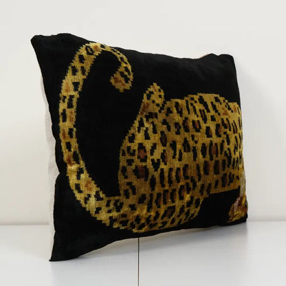 Tiger Silk Ikat Velvet Pillow | 16" x 24"