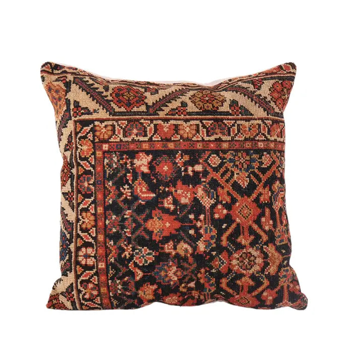 Large Rustic Square Size Caucasian Rug Pillow, Hand Knotted| 23ʺ × 23ʺ
