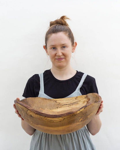 18" SPALTED MAPLE OVAL BOWL