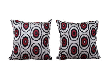 Square Silk Ikat Velvet Cushion | 18