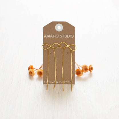 Long Bow Stud Earrings