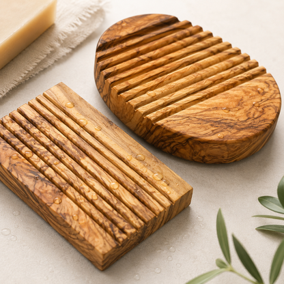 Olive Wood Soap Dish: Oval