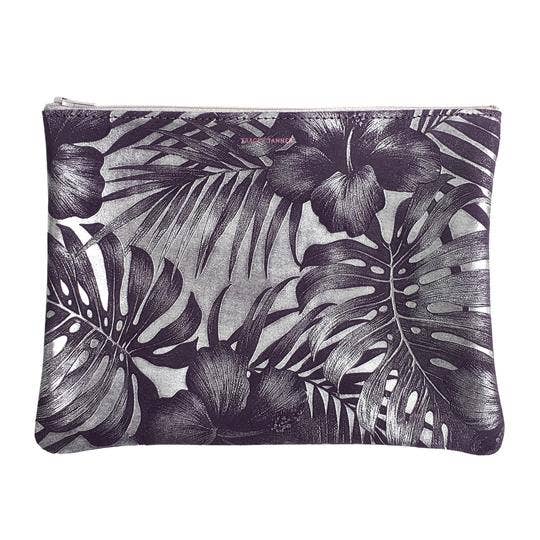 Large Zip Pouch: Sparkle Evergreen/Smoke