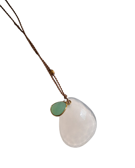 MARGARET SOLOW | White Chalcedony & Chrysoprase 18k
