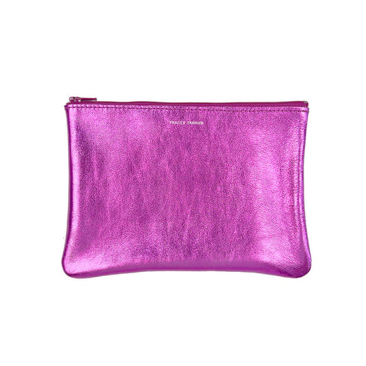 Medium Zip Pouch: Matte Foil Orchid