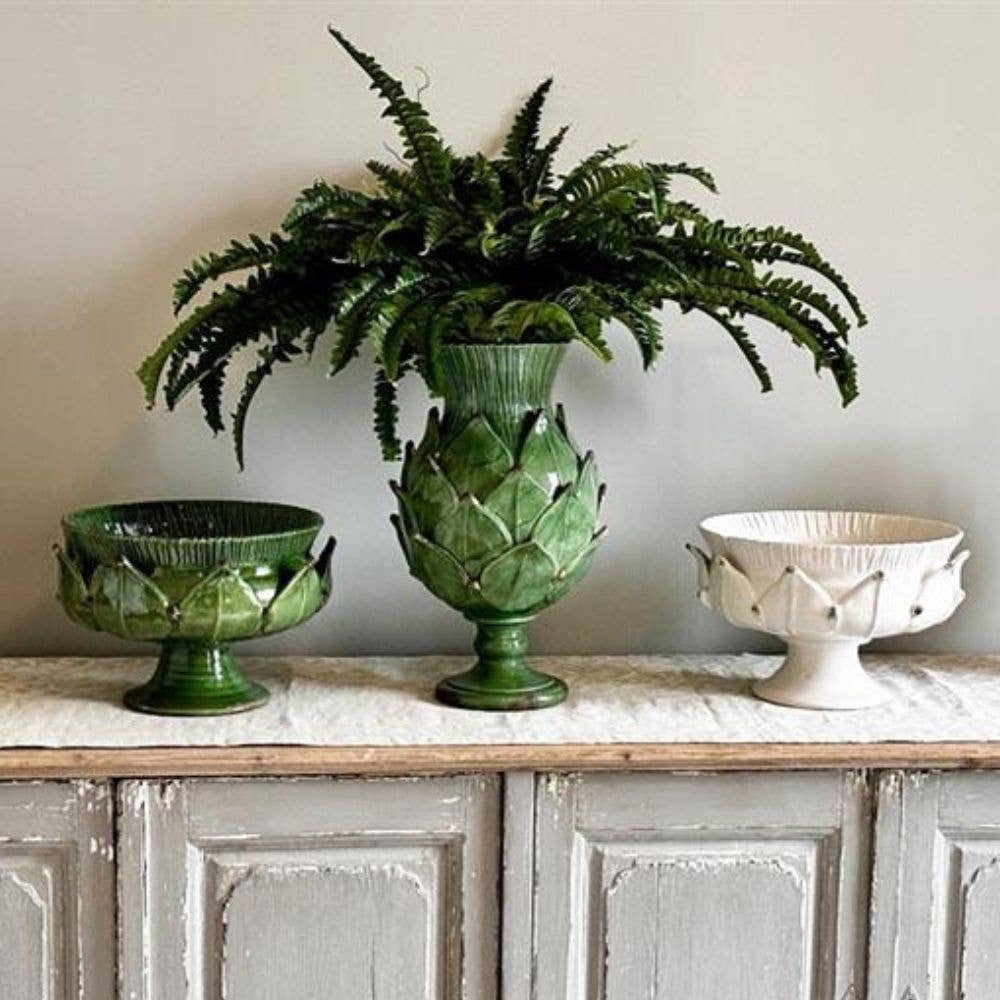 Scavo Harvest Pedestal Bowl - New: Antique White