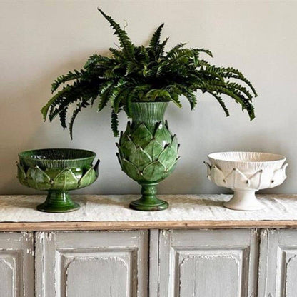 Scavo Harvest Pedestal Bowl - New: Antique White