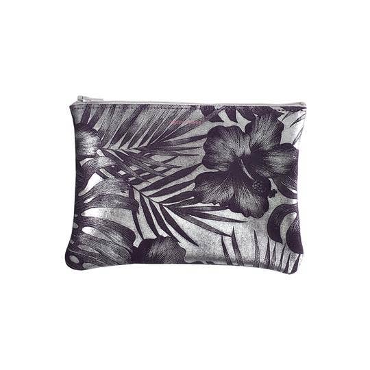 Medium Zip Pouch: Foil Black