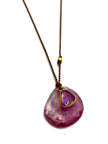 MARGARET SOLOW | Tourmaline and Sapphire 18K Necklace