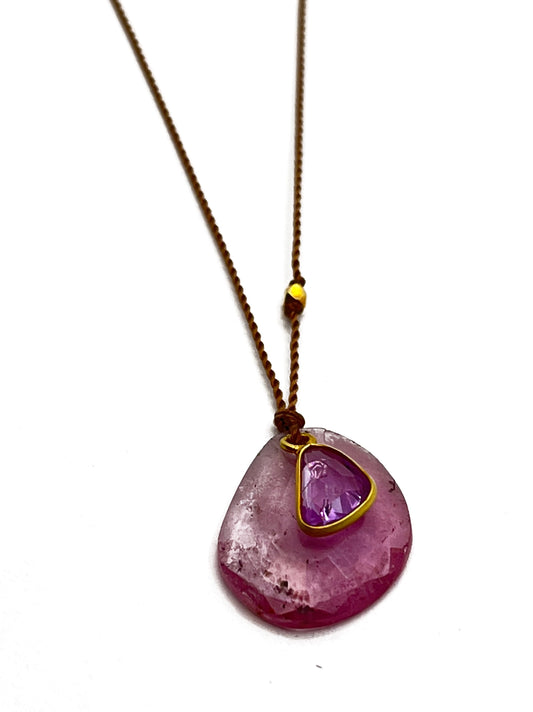 MARGARET SOLOW | Tourmaline and Sapphire 18K Necklace