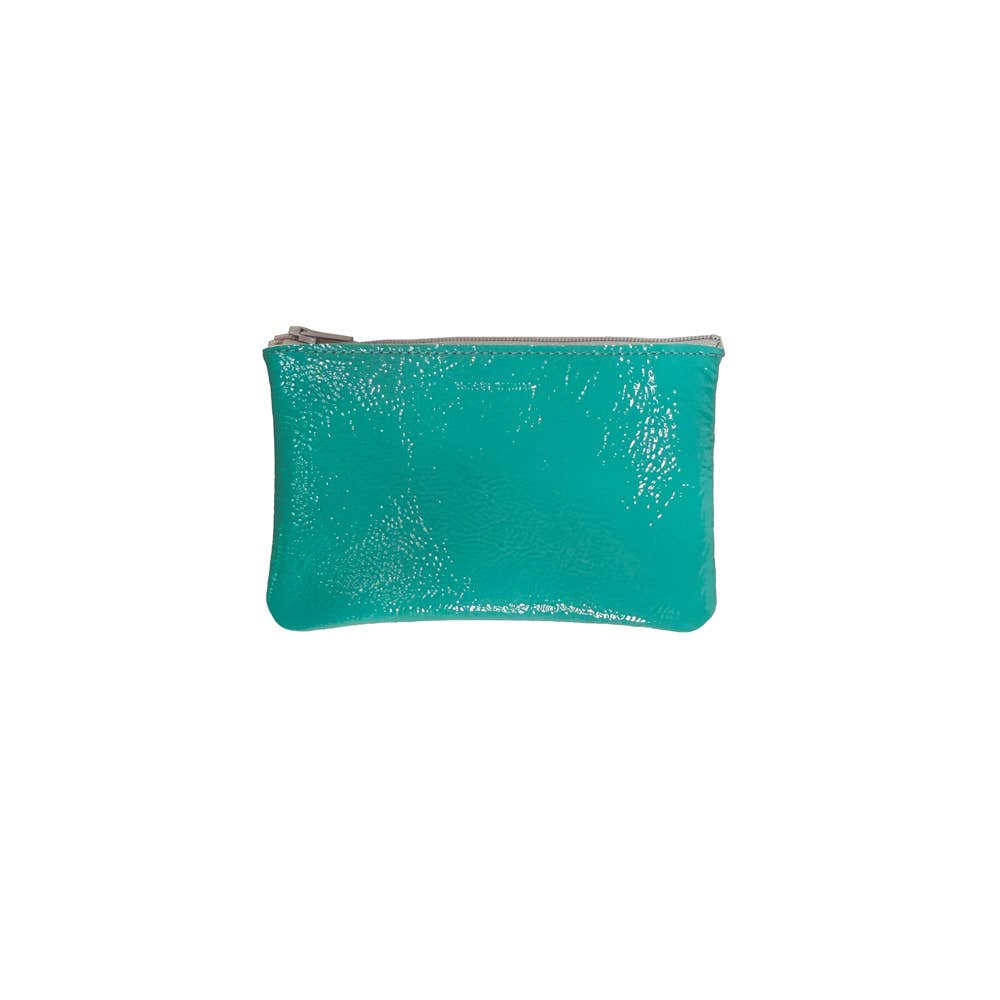Small Zip Pouch: Candy Patent Turquoisse