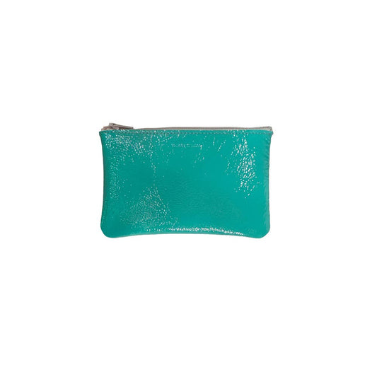 Small Zip Pouch: Candy Patent Turquoisse