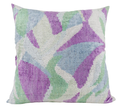 HANDMADE IKAT SILK/VELVET PILLOW | 24" x 24"